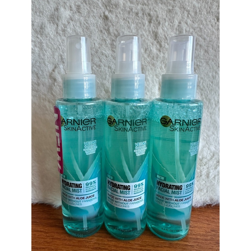 Lot of 3 Garnier SkinActive Hydrating Facial Mist with Aloe Juice,‎ 4.4 fl oz